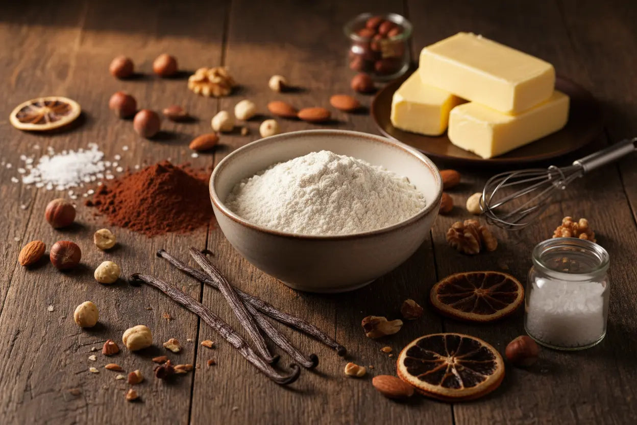 Ingrediente premium pentru cofetarie si patiserie inclusiv vanilie cacao si produse pentru deserturi