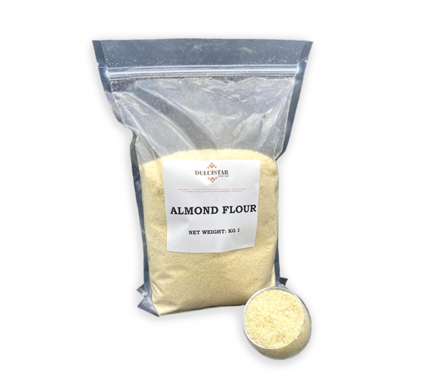 Faina de Migdale Profesionala Extra Fina Dulcistar, Materie Prima Premium din Migdale Decojite 100% Pure speciala pentru Macarons Perfecte, Blaturi de Tort, Creme Frangipane, Aluat Fraged si Produse de Cofetarie