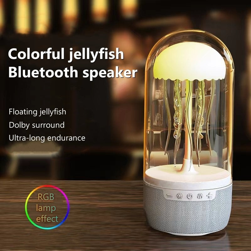 Speaker Jellyfish lampa led cu wireless bluetooth lumină ambient relaxantă boxa portabila bluetooth lumina lampa copii noapte reincarcabila lampa de veghe portabila boxa inteligenta iluminata ambiental RGB 3D wireless Bluetooth, multicolor, design elegant